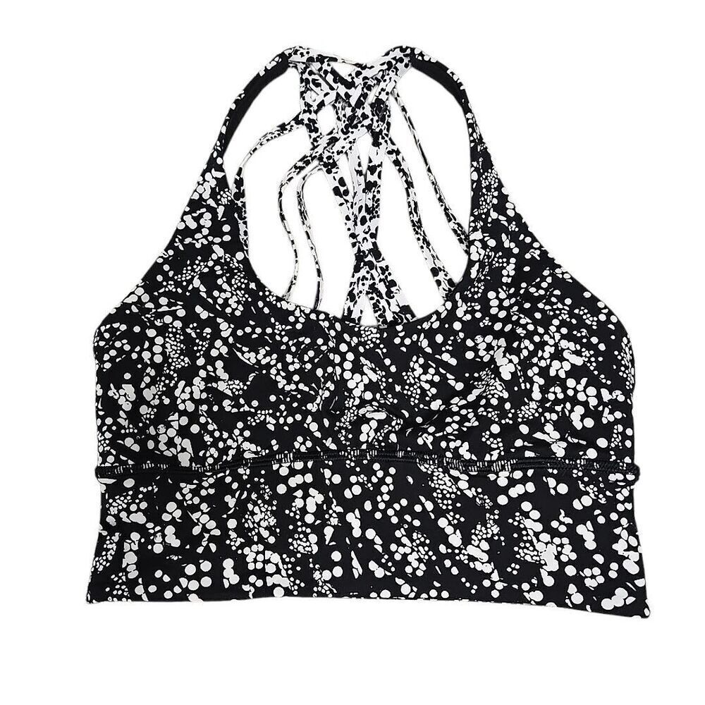 Lululemon‎ Energy Bra Sports Bra Black & White Women’s Size 2 No Padding
